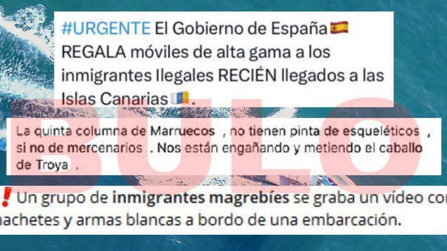 Narrativas desinformadoras y cómo te la cuelan con bulos sobre pateras e inmigrantes que llegan a las costas españolas