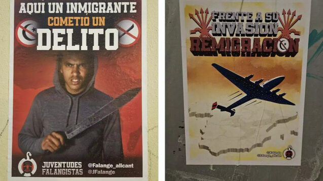Carteles xenófobos y racistas en plazas y parques de Alicante, Mutxamel y Sant Joan